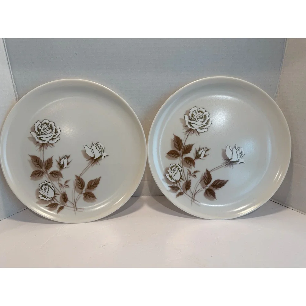 Vintage Lenox Ware Melamine Floral 9.5 Dinner Plates set of two